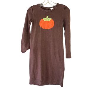 New Gymboree Girls Lil‎ Pumpkin Sweater Dress Embroidered Size 8